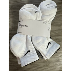 Nike Everyday Plus Ankle Socks 6-Pack One Size White Black